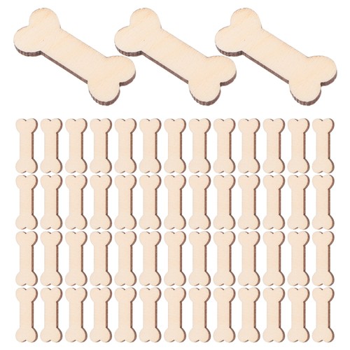 200pcs Dog Bone Shaped Unfinished Wooden Cutouts Blank Craft Bone Wood Pieces - Picture 10 of 12