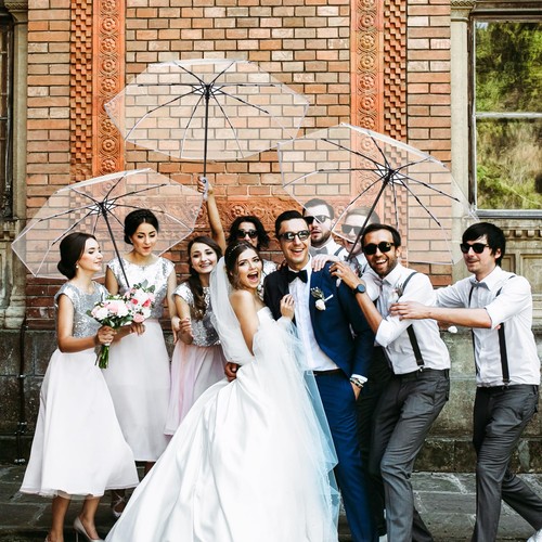 20pcs Clear Umbrellas 42 Inch Foldable Lightweight Transparent Umbrella Autom... - Picture 3 of 7