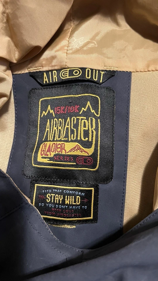 EUC Airblaster Beast Series S/M Snowboard Snow Shell Bib Relaxed 30K/20K Gray - Image 4 of 4