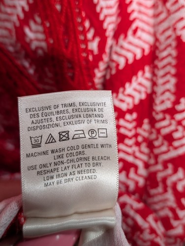 Abito Anthropologie Maeve BOHO TRIBALE ALL'UNCINETTO ROSSO BIANCO TAGLIA 8 - Foto 9 di 9
