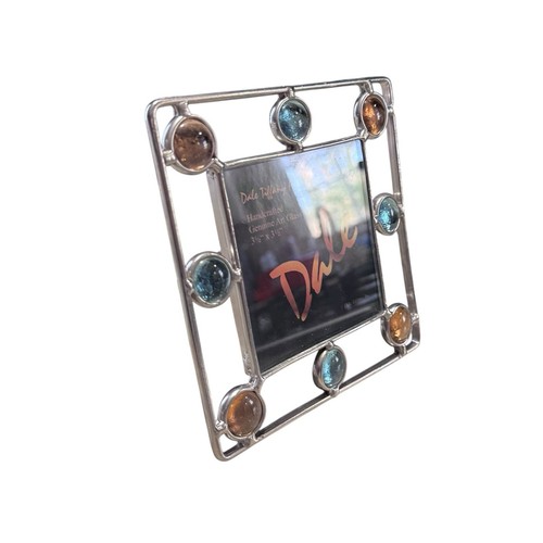 Dale Tiffany 5.5” Square Photo Frame New Multicolored Gem Stones - Picture 4 of 11