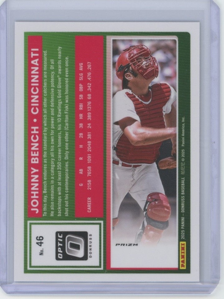 Johnny Bench Optic Orange Velocity 2025 Donruss 46 EBay S L960