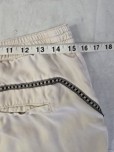 by Anthropologie Pantalone Jogger Avorio Nero Ricamato Vita Media Conico M - Foto 15 di 21