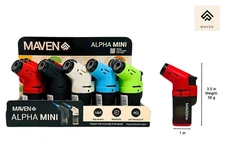 Maven Alpha Mini Single Flame Torch Lighter - Assorted - Set of 2 pcs .