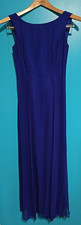 Vtg Sz 2 Watters & Watters Formal Dress Womens Silk Blue Sexy Back Prom Wedding
