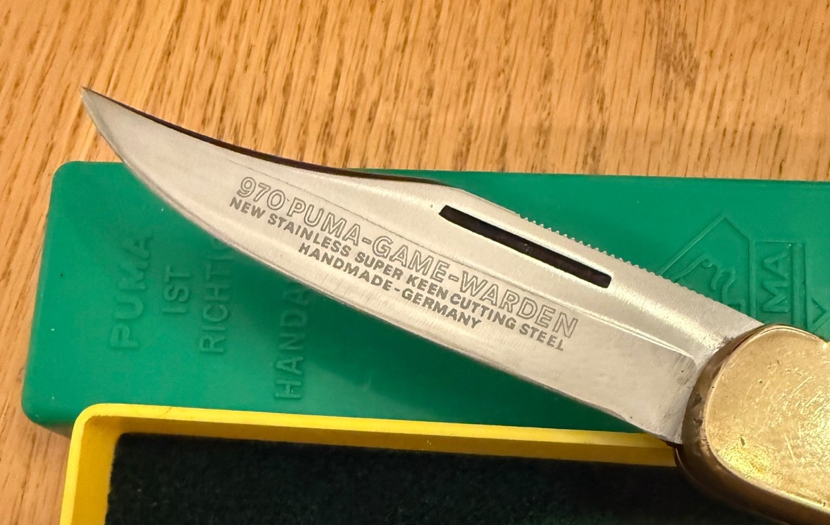 VINTAGE 1971 PUMA 970 GAME WARDEN KNIFE LIGHTLY USED IN BOX D11 | eBay