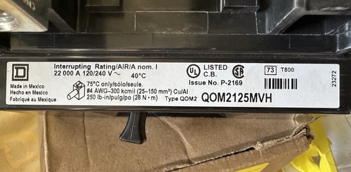 NUEVO Disyuntor Square D QOM2125MVH, 125A, 2 Polos 120/240V~50/60Hz~Envío Gratis - Imagen 14 de 16