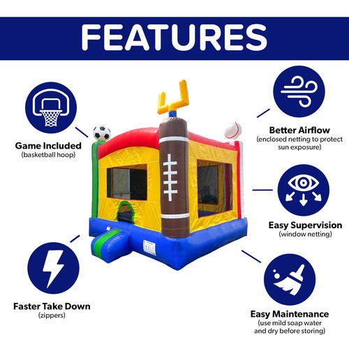HeroKiddo Sports Commercial Grade Inflatable Bounce House with blower for Kids - Picture 9 of 9