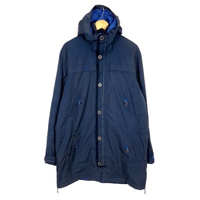 BERGANS OF NORWAY Men Parka Jacket Size L Blue Full Zip Hooded HARSTAD INS JKT