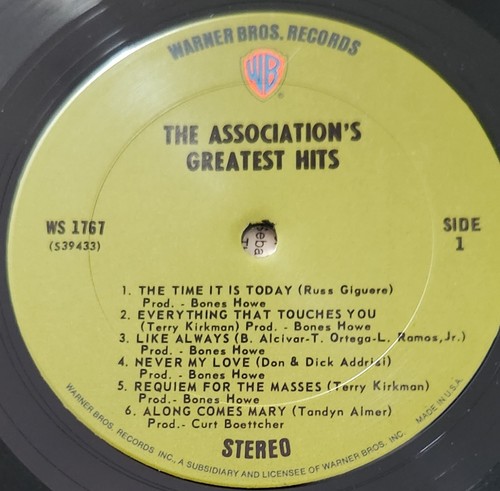 The Association - Greatest Hits - Vinyl LP - Warner Bros WS 1767 - 1970 - US - Picture 5 of 5