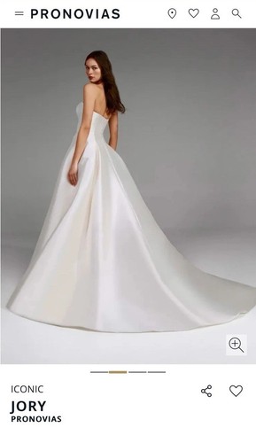 Pronovias Iconic Jory Ivory Strapless Wedding Dress Long Train Size 0 - Picture 2 of 9