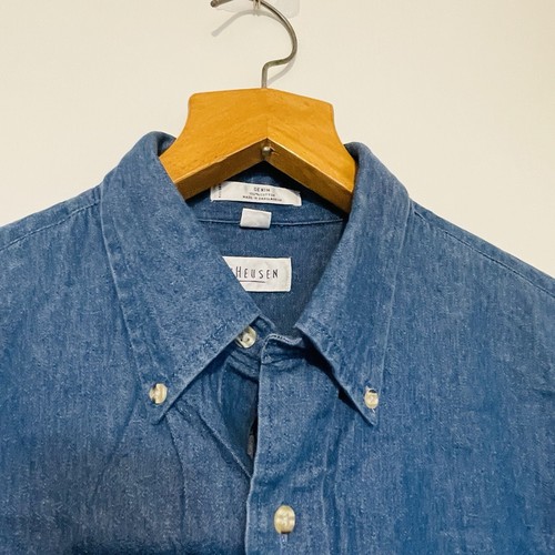 Van Heusen 16 32 / 33 Denim Shirt Blue Long Sleeve casual - Picture 3 of 7