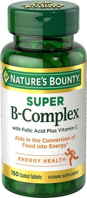 Nature's Bounty Super B Complex Vitamin Supplement Energy Health Support 150 ct