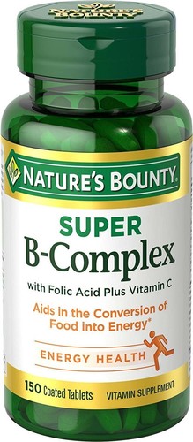 Nature's Bounty Super B Complex Vitamin Supplement Energy Health Support 150 ct - Picture 1 of 7