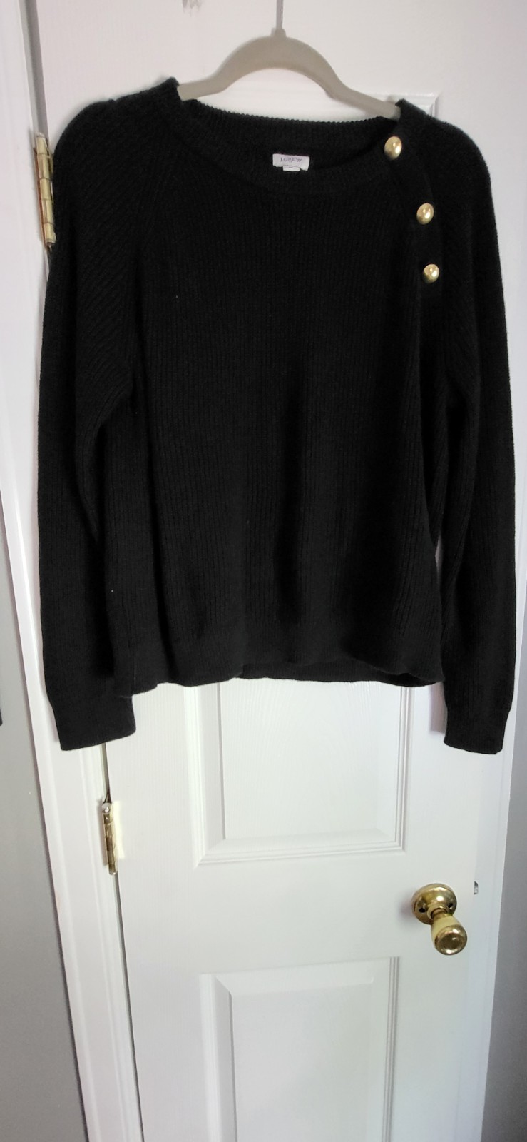 J.Crew Womens Black Solid Button Shoulder Pullove… - image 5