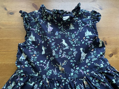 Disney Janie and Jack Girls 6 Frozen Toile Ruffle Lined Dress 2022 - Picture 2 of 8