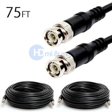2x 75FT BNC Male to Male M/M RG59 U Coaxial Cable 75ohm 75 FT