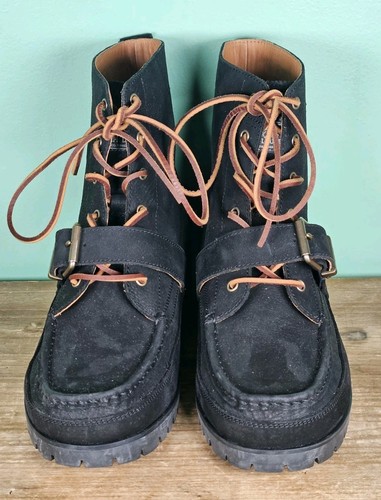 POLO RALPH LAUREN COUNTRY BOOTS 11.5 US BLACK RANGER LEATHER BUCKLE -PONY - Picture 2 of 7
