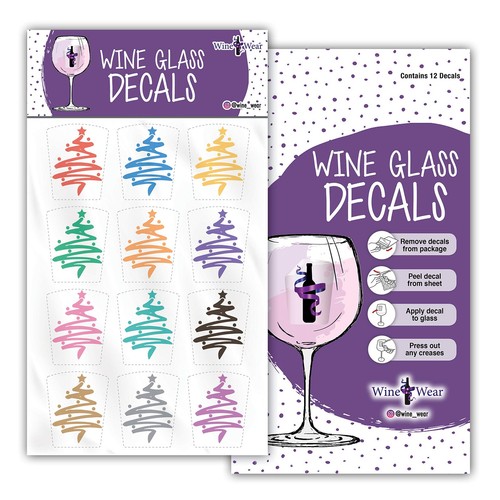 Drink Markers 12pc - Holiday Reusable Static Cling Sticker Decals (Christmas ... - Picture 3 of 6