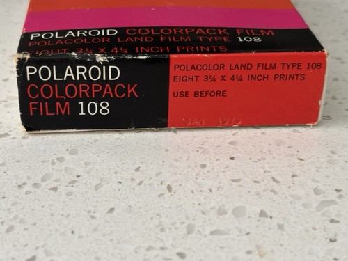VINTAGE POLAROID TYPE 108 POLACOLOR LAND FILM EXPIRED 1976, Sealed Box Unopened - Picture 8 of 9