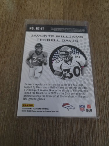 Maglia doppia 2021 Panini Illusions Rookie Idols Javonte Williams Terrell Davis  - Foto 2 di 2