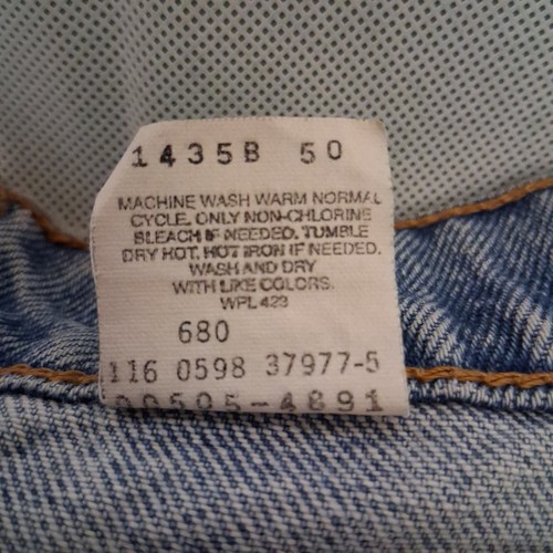 1990's Levi's 505 Blue Jeans 40x34 Light Wash Straight Leg Shows Wear Speckling - Picture 8 of 8