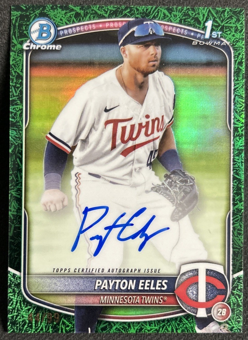 2025 Bowman Chrome 1st Payton Eeles Auto Green Grass Refractor /99 Twins