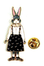 RABBIT hat pin jewerly gold rhinestones gold tone.75"x2"   GIFT idea Easter #9