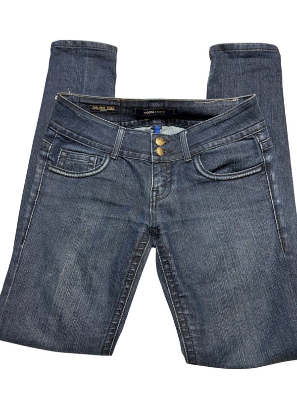 Vigoss Studio New York Skinny Jeans Dark Wash Denim 2 Button Waist Sz 3/4