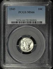 1945 Mercury Dime PCGS MS-66