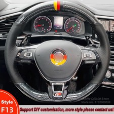 Cubierta de volante de cuero para Volkswagen Golf CC Lavida Passat Magotan F13