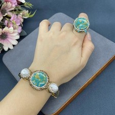 Turquoise Set Pearl Jewelry Women Accessories Christmas Party Gift Girl
