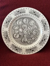 222 Fifth SLICE OF LIFE - COIN COLLECTION 12" MONEY LG Platter  NEVER USED