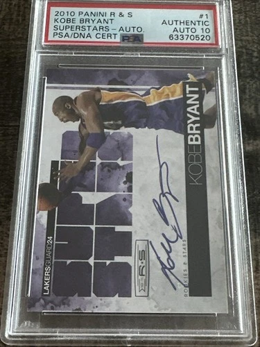 2010-11 Panini Rookies & Stars Kobe Bryant Superstars 10 Auto #08/49 PSA AUTH