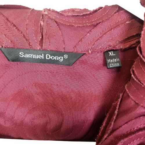 Samuel Dong Women Formal Jacket Full Zip Rosette Applique Taffeta Whiimsigoth XL - Picture 6 of 8
