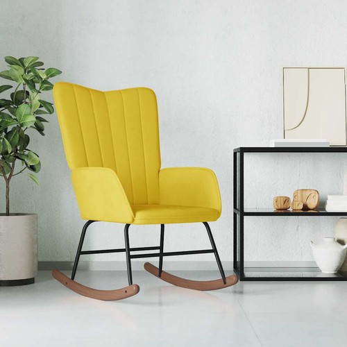 Silla Mecedora Balancín Sillón de Relax Asiento para Salón Terciopelo vidaXL - Imagen 8 de 36