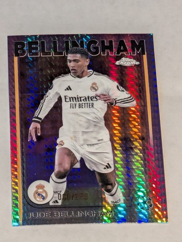 2024-25 Topps Chrome Jude Bellingham Violet Prism Refractor #'d /299 + BASE - Picture 2 of 6