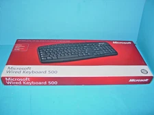 Microsoft Wired Keyboard 500 RT2300 PC PS/2 Open Box