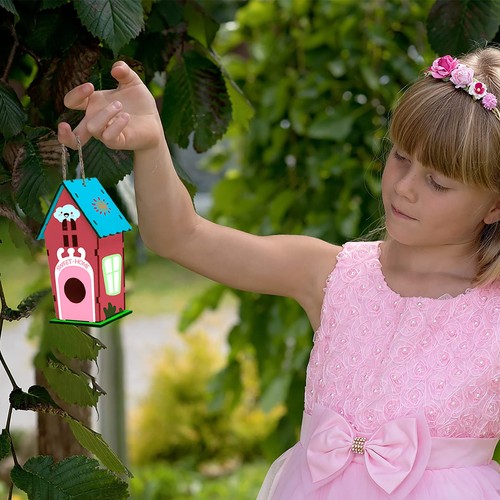 4 Pack Bird House Crafts for Ages 5-8 8-12, Buildable DIY Birdhouse Kit for C... - Picture 6 of 7