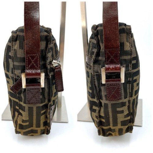 FENDI Shoulder Bag Purse FF Zucca Brown Authentic - Imagen 19 de 24