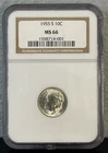 1955-S Roosevelt Dime - NGC MS66