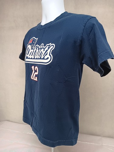 Tom Brady Number 12 New England Patriots Youth Boys Blue Jersey T-shirt Medium - Picture 3 of 10