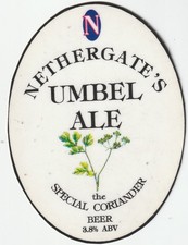 UNUSED LAMINATED PUMP CLIP FRONT - NETHERGATE BREWERY - UMBEL ALE