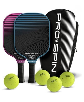 Complete Pickleball Kit: 2 Carbon Graphite Paddles, Indoor/Outdoor Balls & Bag