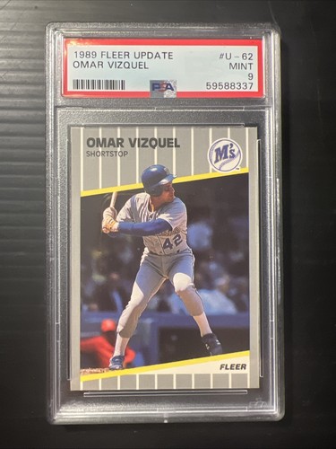 1989 Fleer Update Omar Vizquel RC Rookie Card PSA 9 Mint #U-62 - Picture 1 of 2