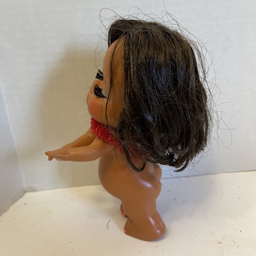 Vintage Hawaiin Hula Girl Doll Japan Habada Toys 1960s 7” Tall Rubber - Picture 4 of 9