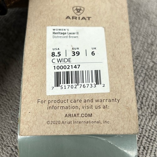 NEW Women's Ariat Heritage Distressed Brown Lacer II Boots SIZE 8.5 C WIDE - Picture 9 of 10