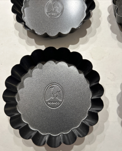 ROSHCO Mini Tart Pie Pans Set of 6 Non-Stick 4" Diameter Baking Cooking Dessert - Picture 2 of 5