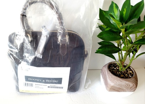 DOONEY & BOURKE Denison Croc Italian Leather Domed Satchel Espresso NWT🎀NEW - Picture 8 of 10