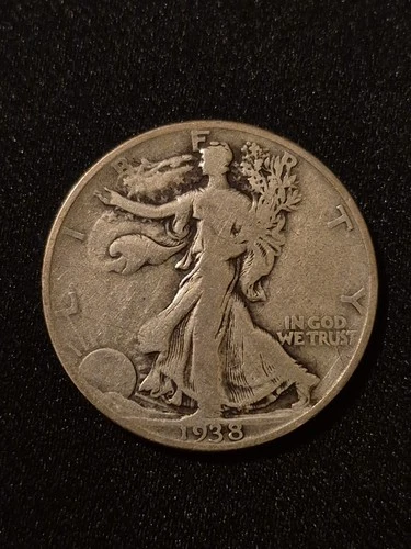 1938 D 50C Walking Liberty Half Dollar VG
